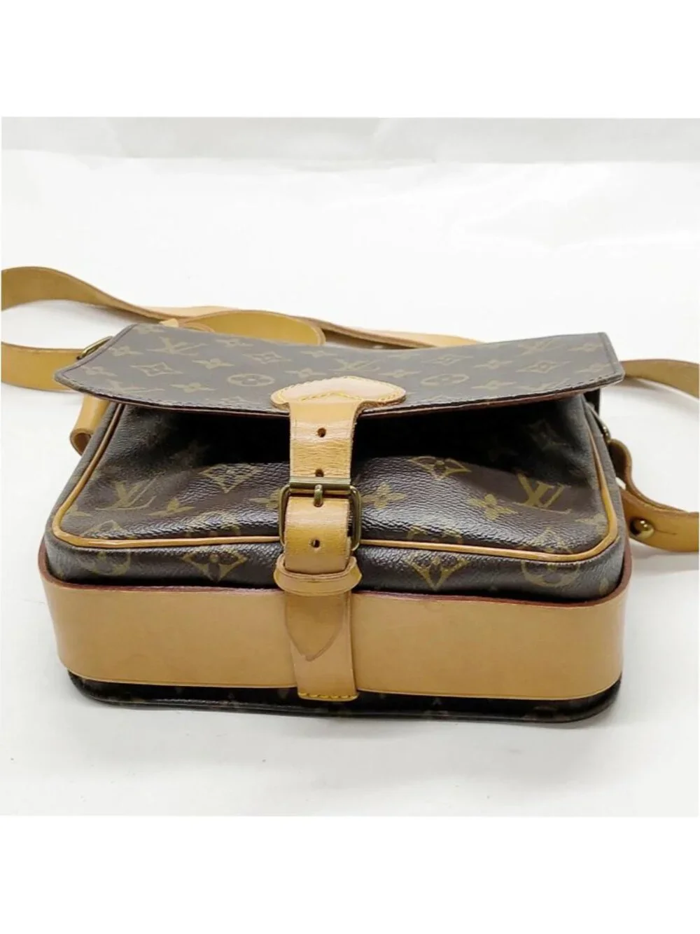 Authentic Vintage Louis Vuitton Cartouchiere MM Monogram Canvas Crossbody Bag